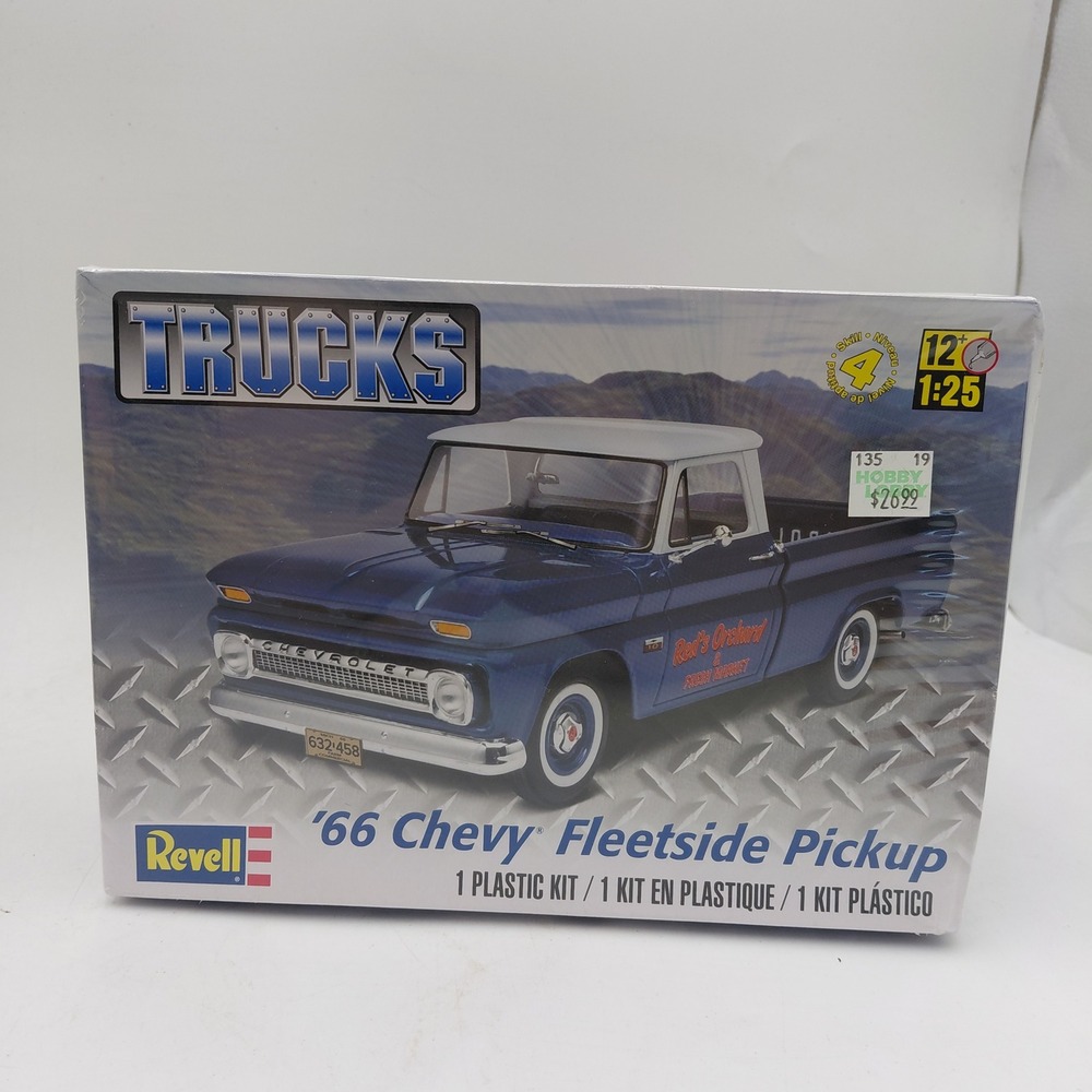 Revell 66 Chevy Fleetside Pickup 1:25 Scale Model Truck Kit 85-7225 New Sealed